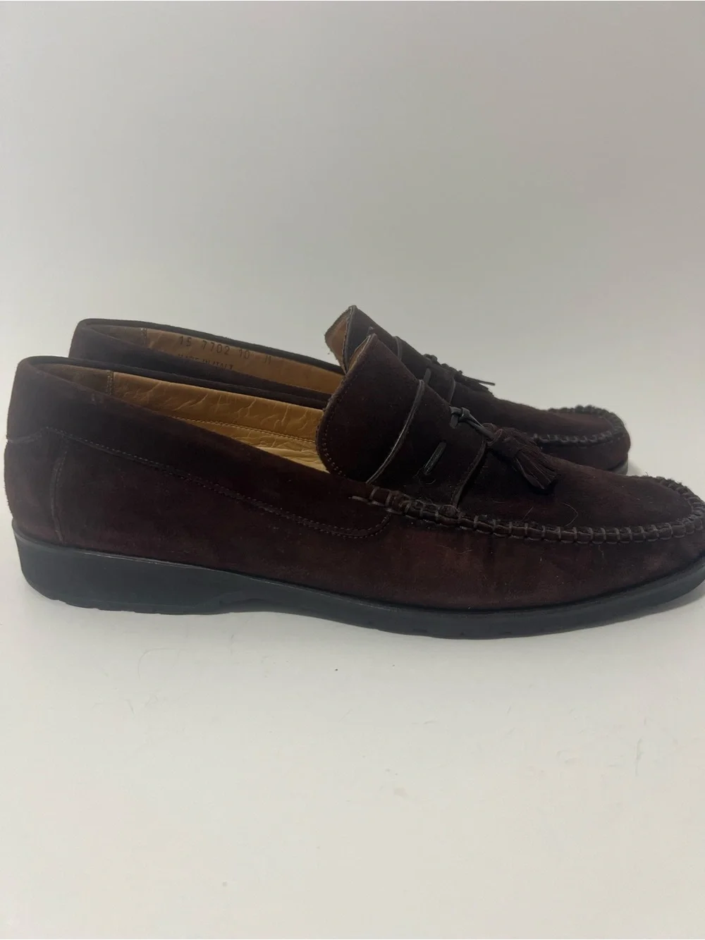 Johnston & Murphy Suede Slip on Business Casual Moccasin Loafer Brown Size 10